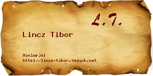 Lincz Tibor névjegykártya